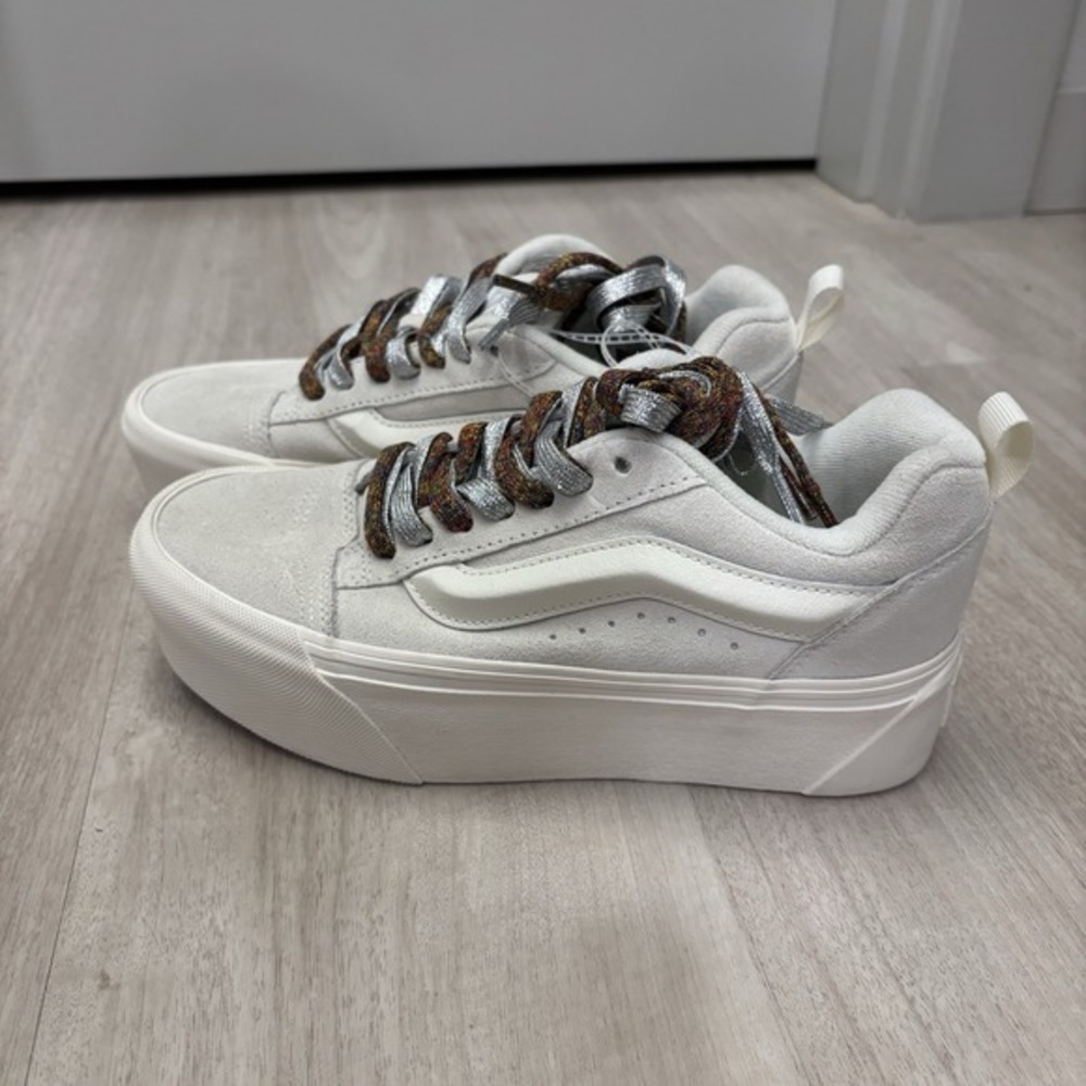 Vans Knu‎ Stack White Chunky Platform Skater Y2K Shoes Women 8 / Men 6.5 NEW